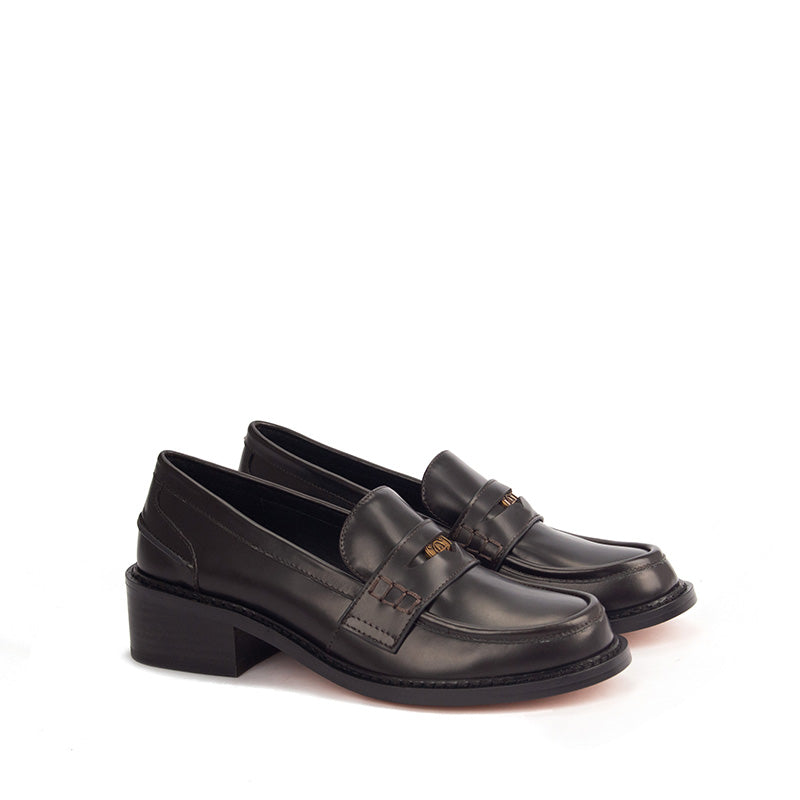 Brown Leather Penny Loafers