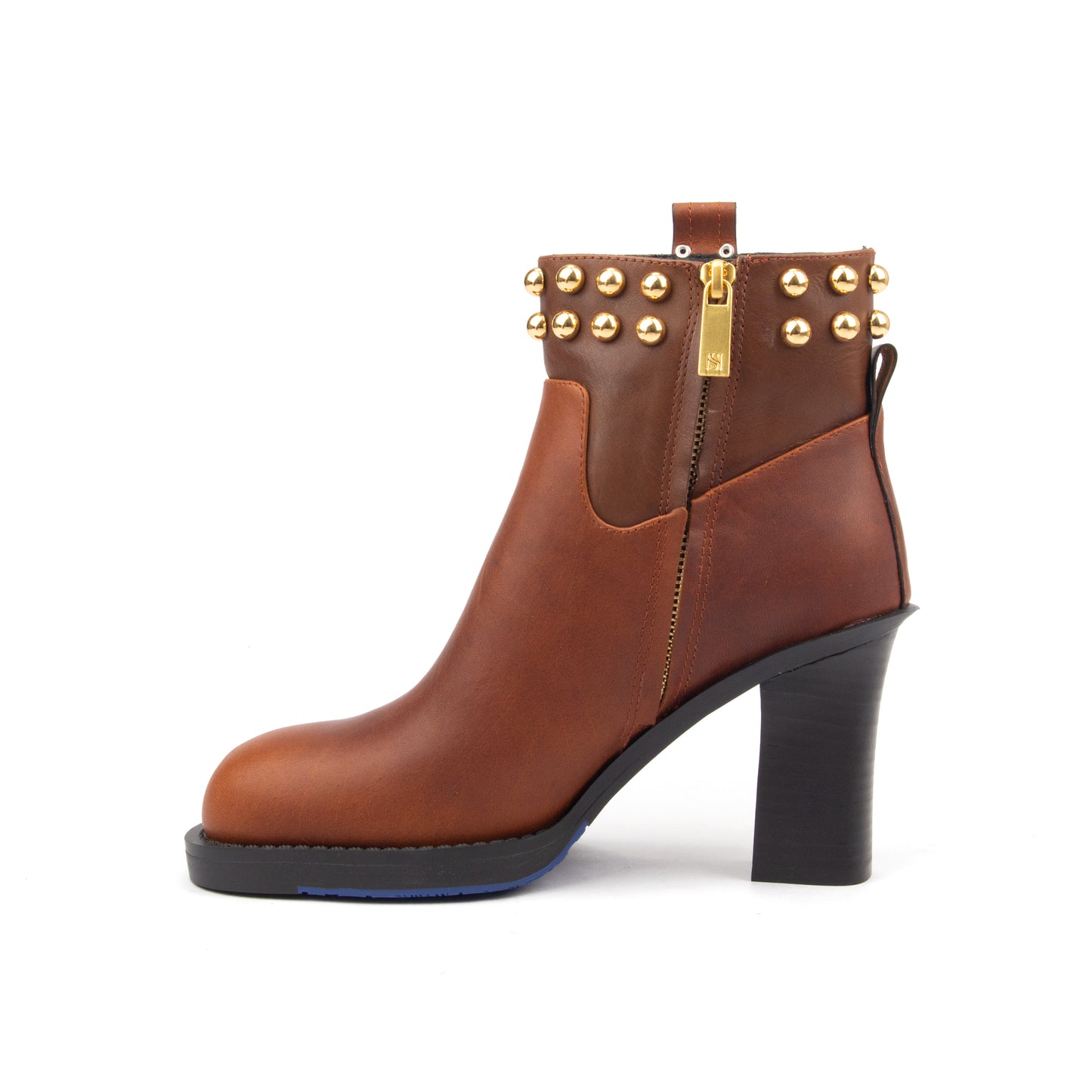 Stud Milan Low – Chic Ankle Boots with Gold Studs