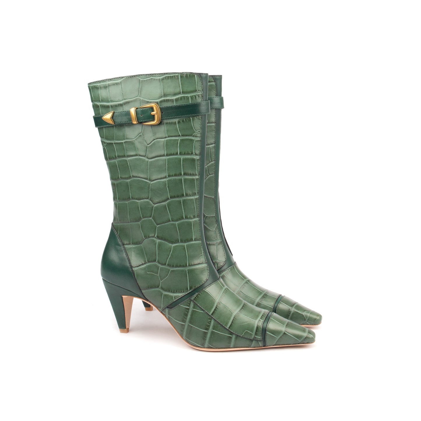 ARAB KNIGHTS – Bold & Refined Croc-Print Knee Boots
