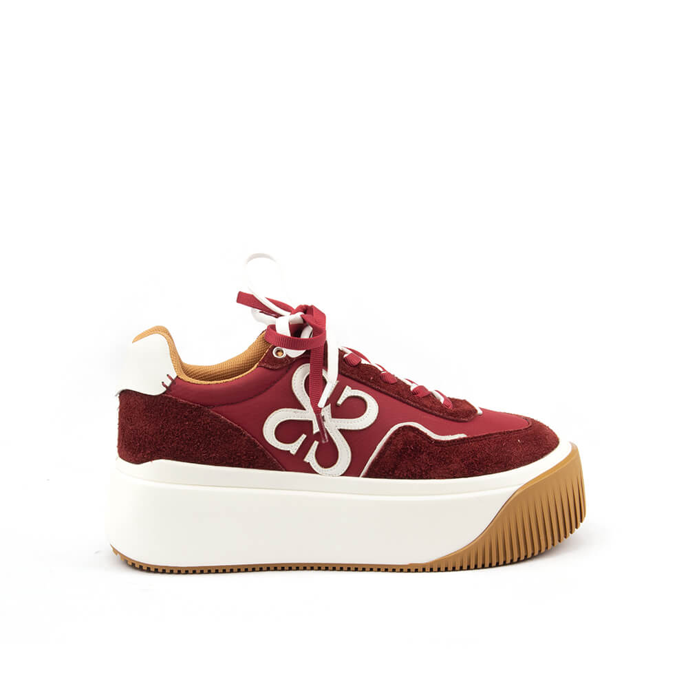 Howard Shawn bordeaux rush platform chunky sneakers deep red women