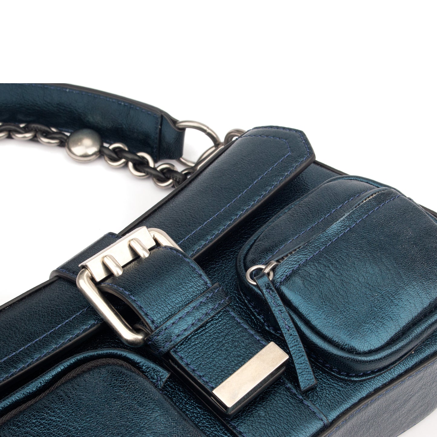 Metallic Nappa & Calf Snake Handbag – A Statement of Luxury