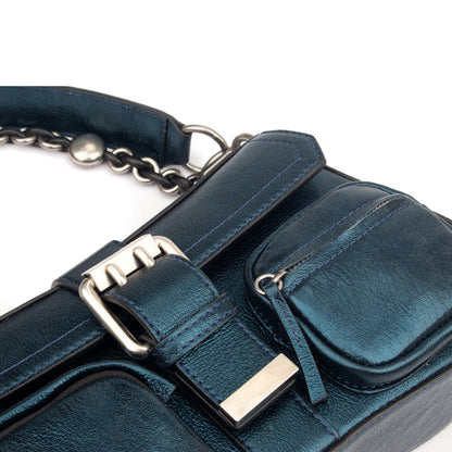 Metallic Nappa & Calf Snake Handbag – A Statement of Luxury