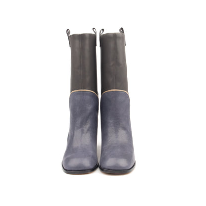 PARIS – Bold Two-Tone Leather Boots