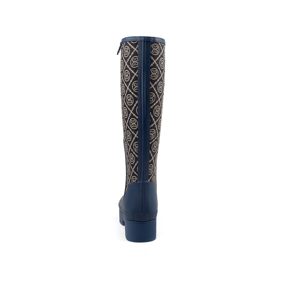 Women's Howard Shawn navy dark monogram rain boots HS jacquard base