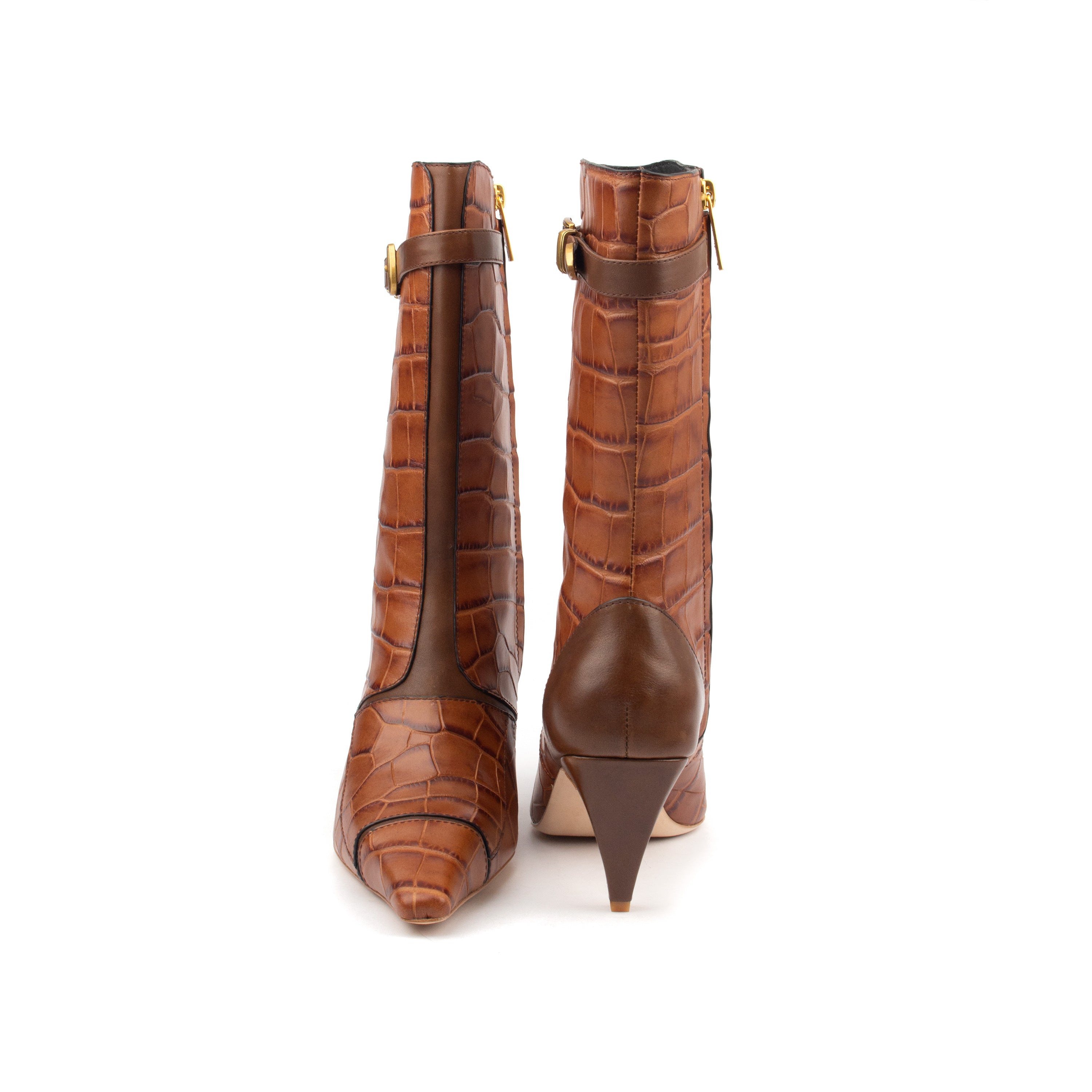 ARAB KNIGHTS – Bold &amp; Refined Croc-Print Knee Boots