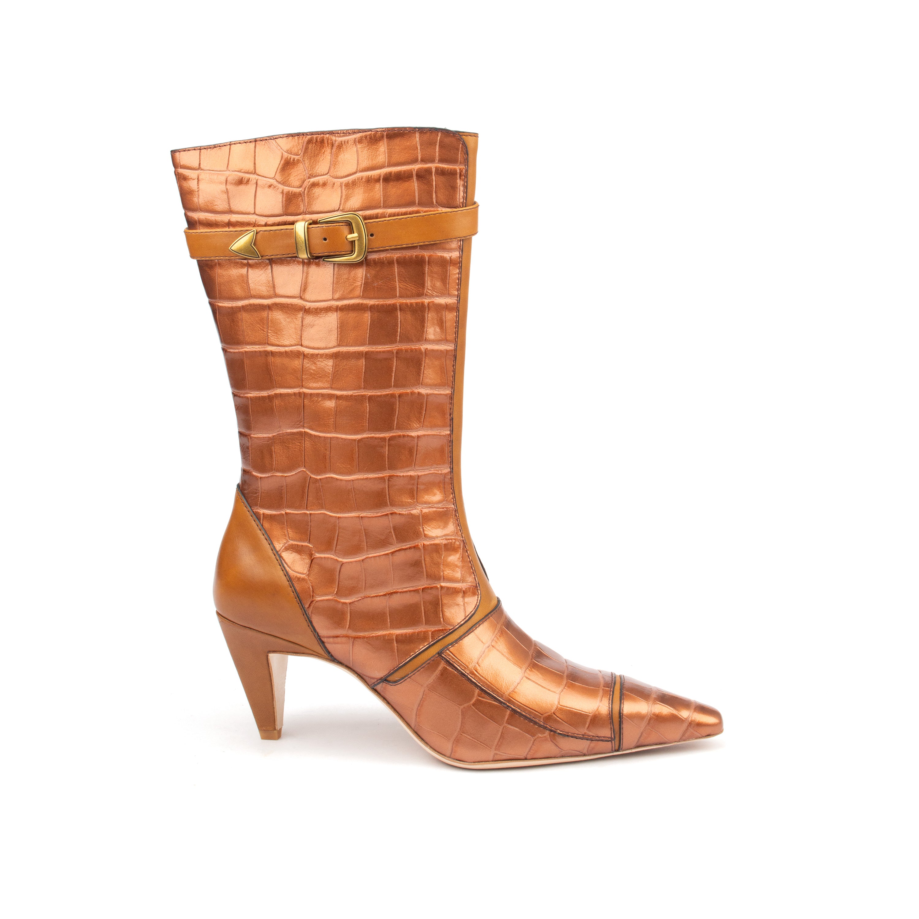 ARAB KNIGHTS – Bold &amp; Refined Croc-Print Knee Boots