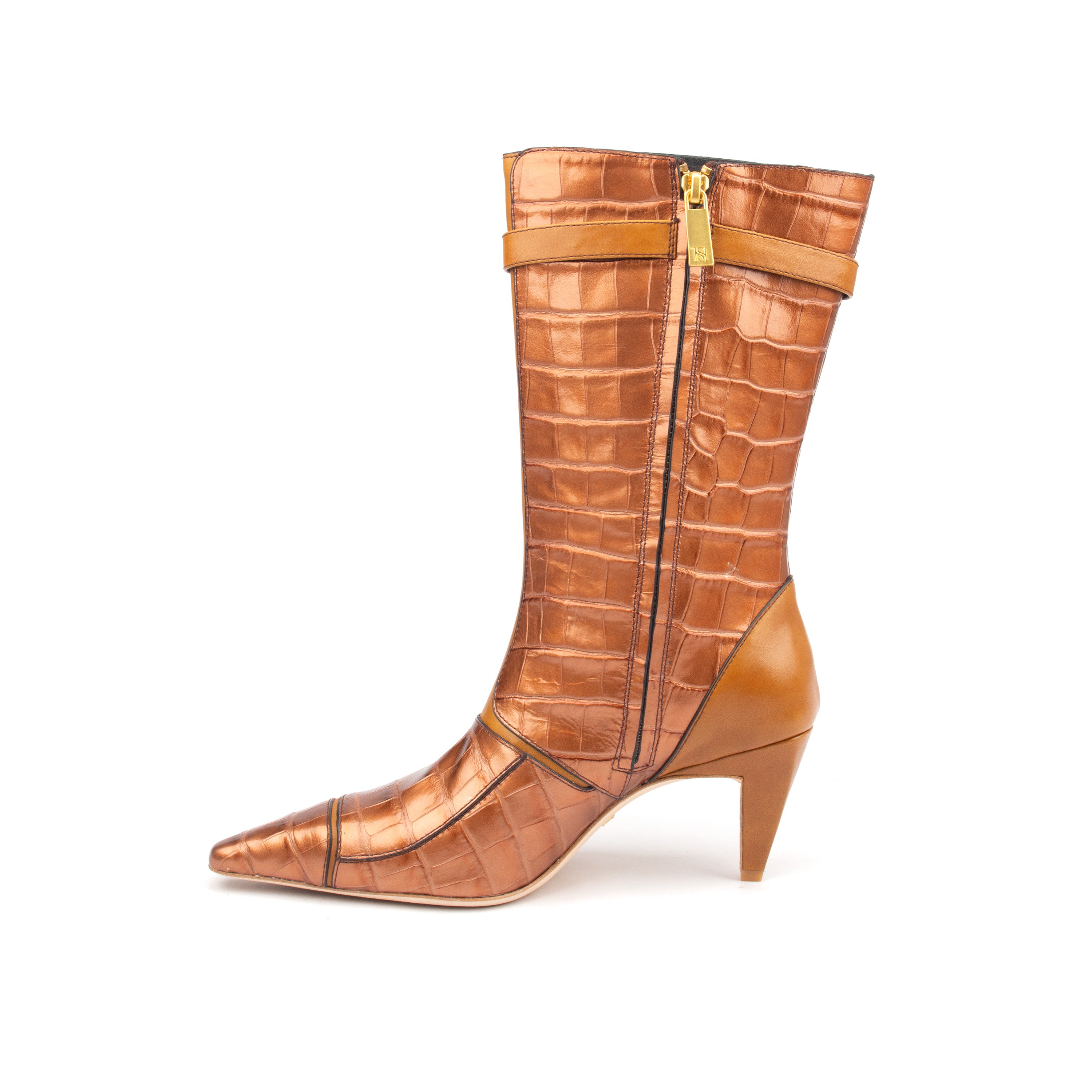 ARAB KNIGHTS – Bold &amp; Refined Croc-Print Knee Boots