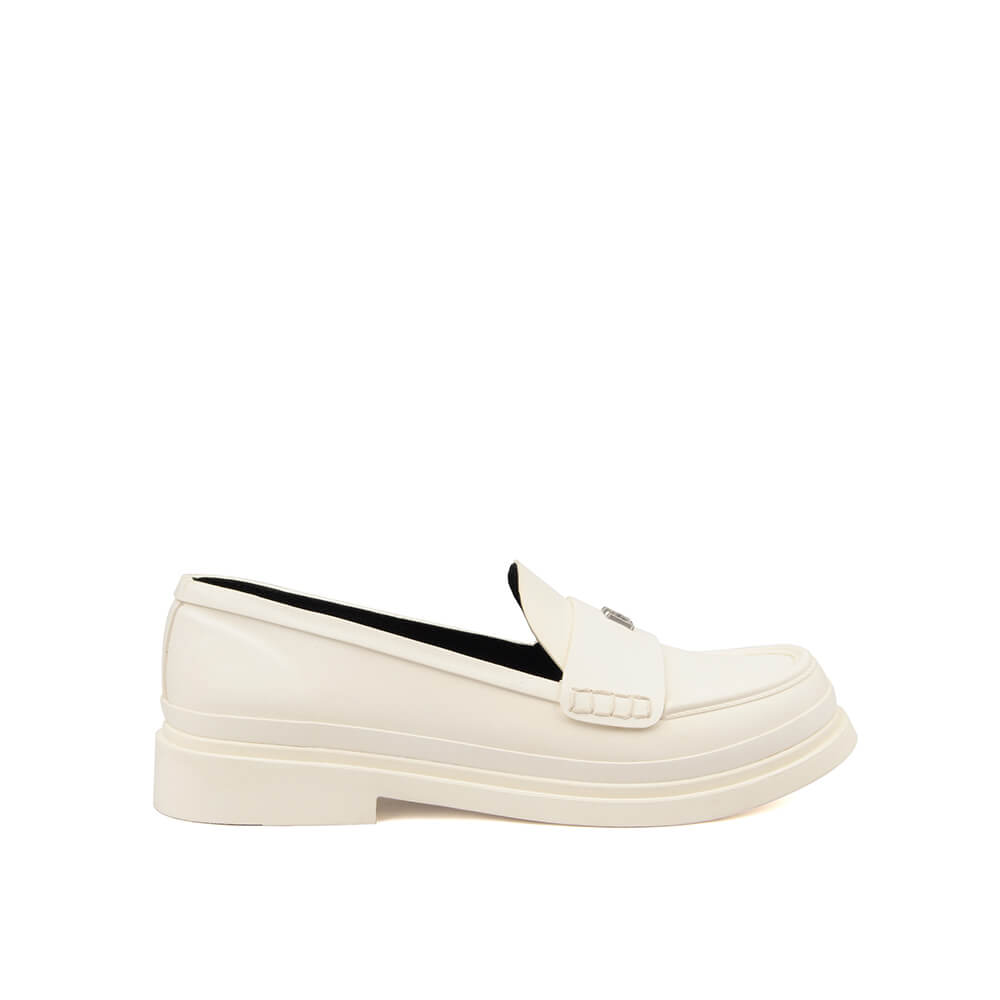 Howard Shawn cream white chunky platform penny loafers women
