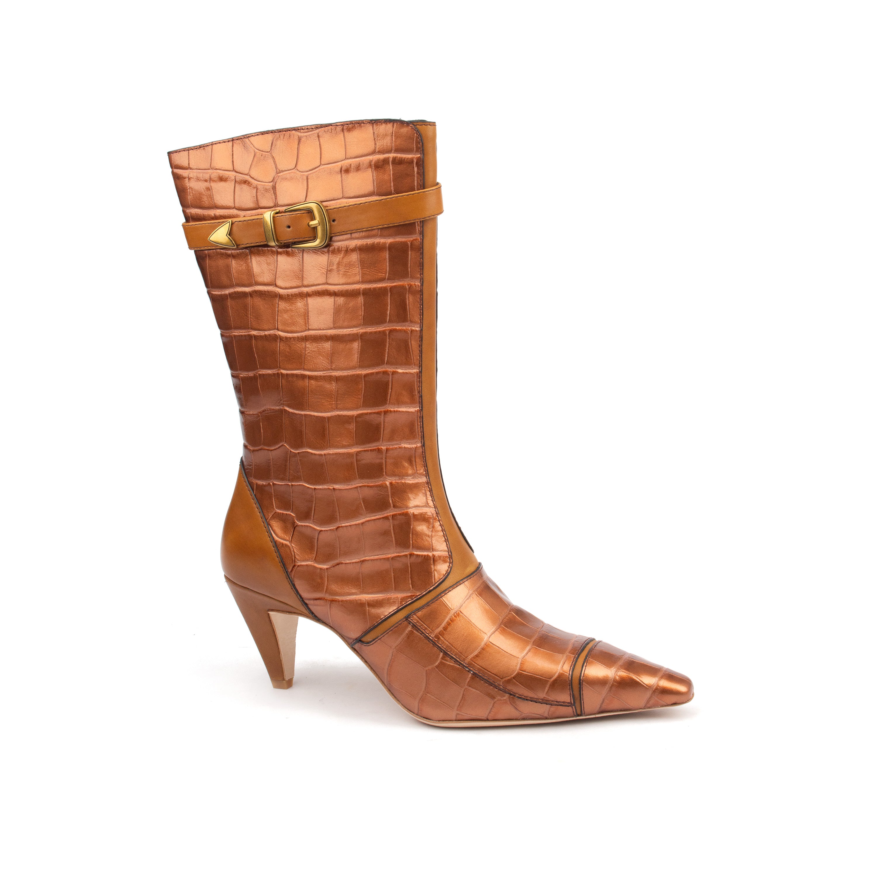 ARAB KNIGHTS – Bold &amp; Refined Croc-Print Knee Boots