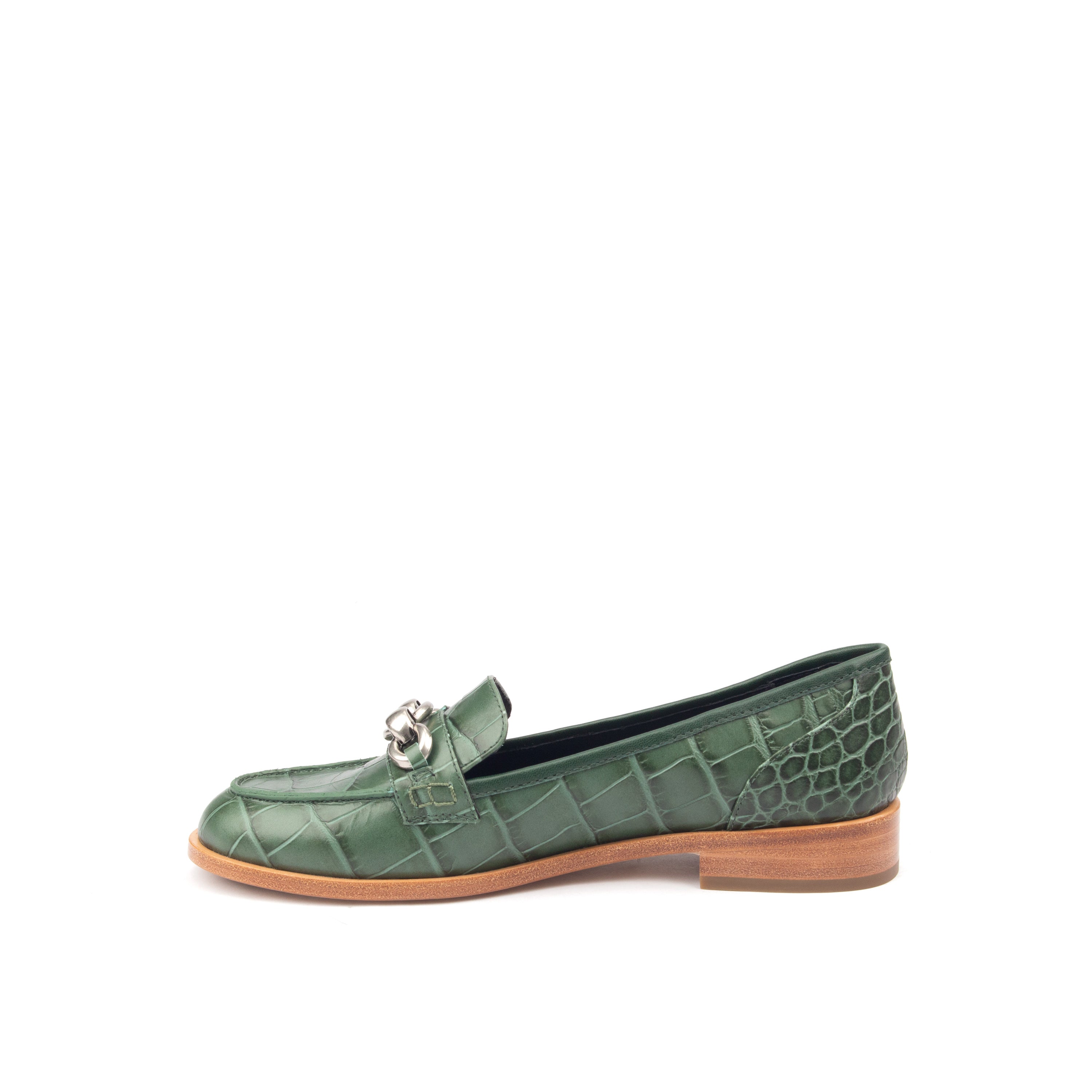 AMERICAS AVE – Croc-Print &amp; Smooth Leather Loafers