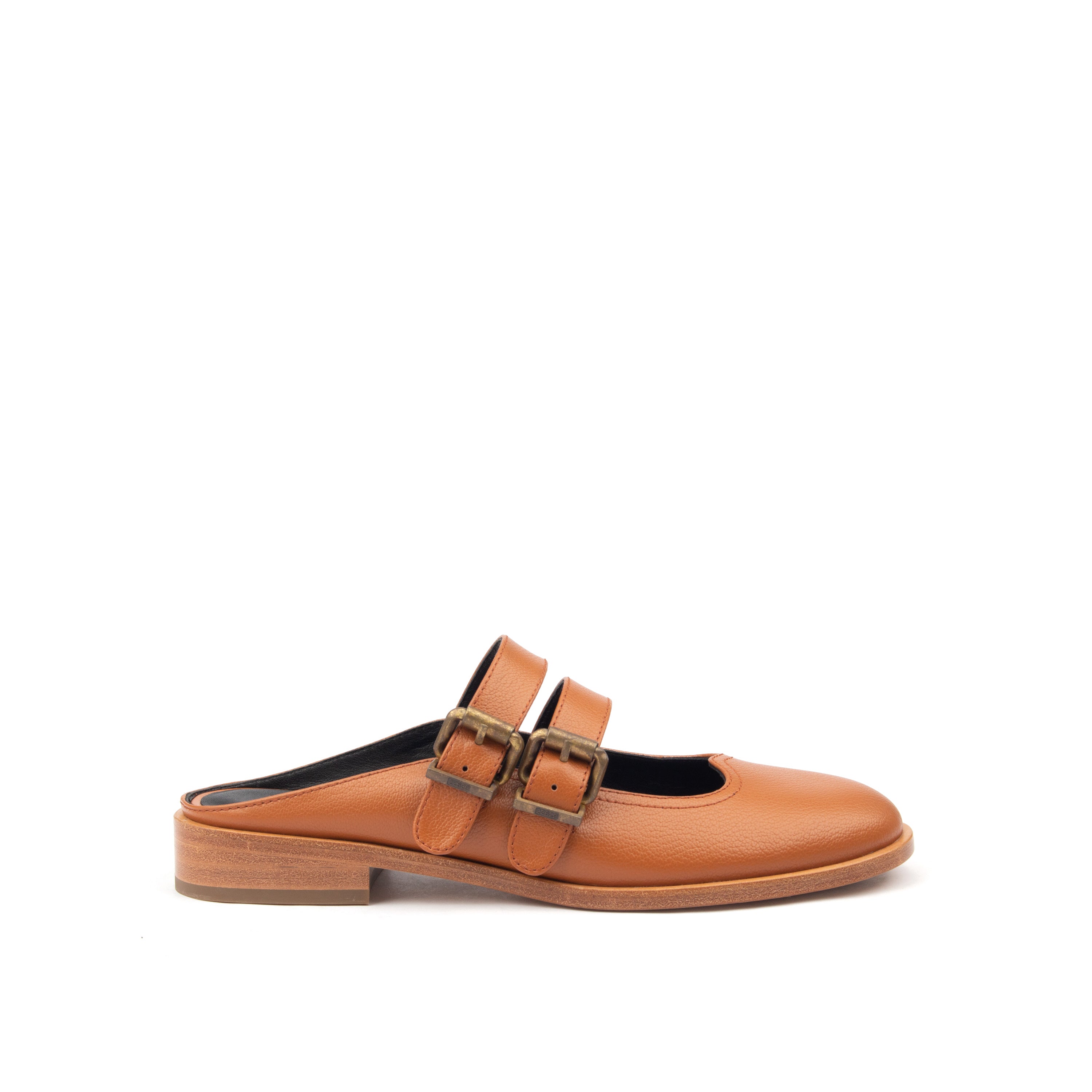 SPRING ST. – Light Brown Double-Strap Mules