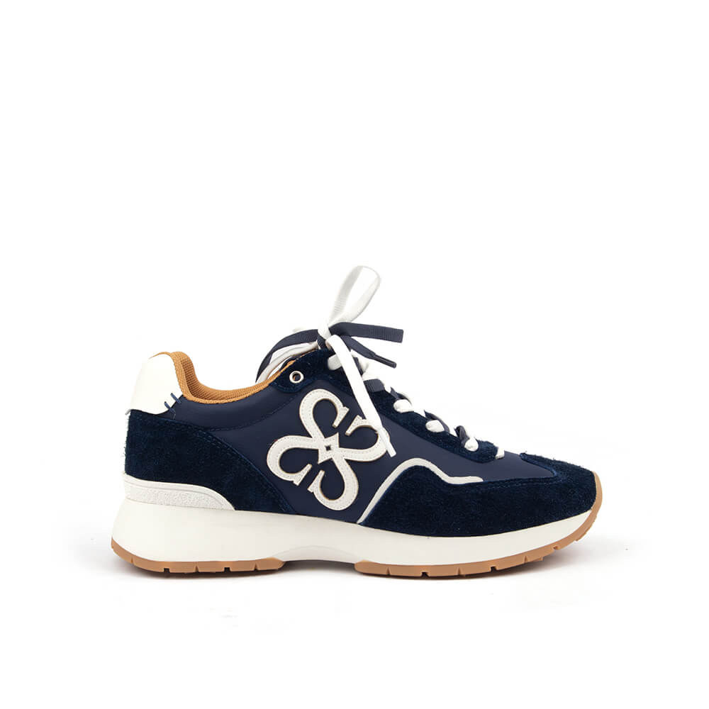 Howard Shawn navy drift runner sneakers women navy suede nylon