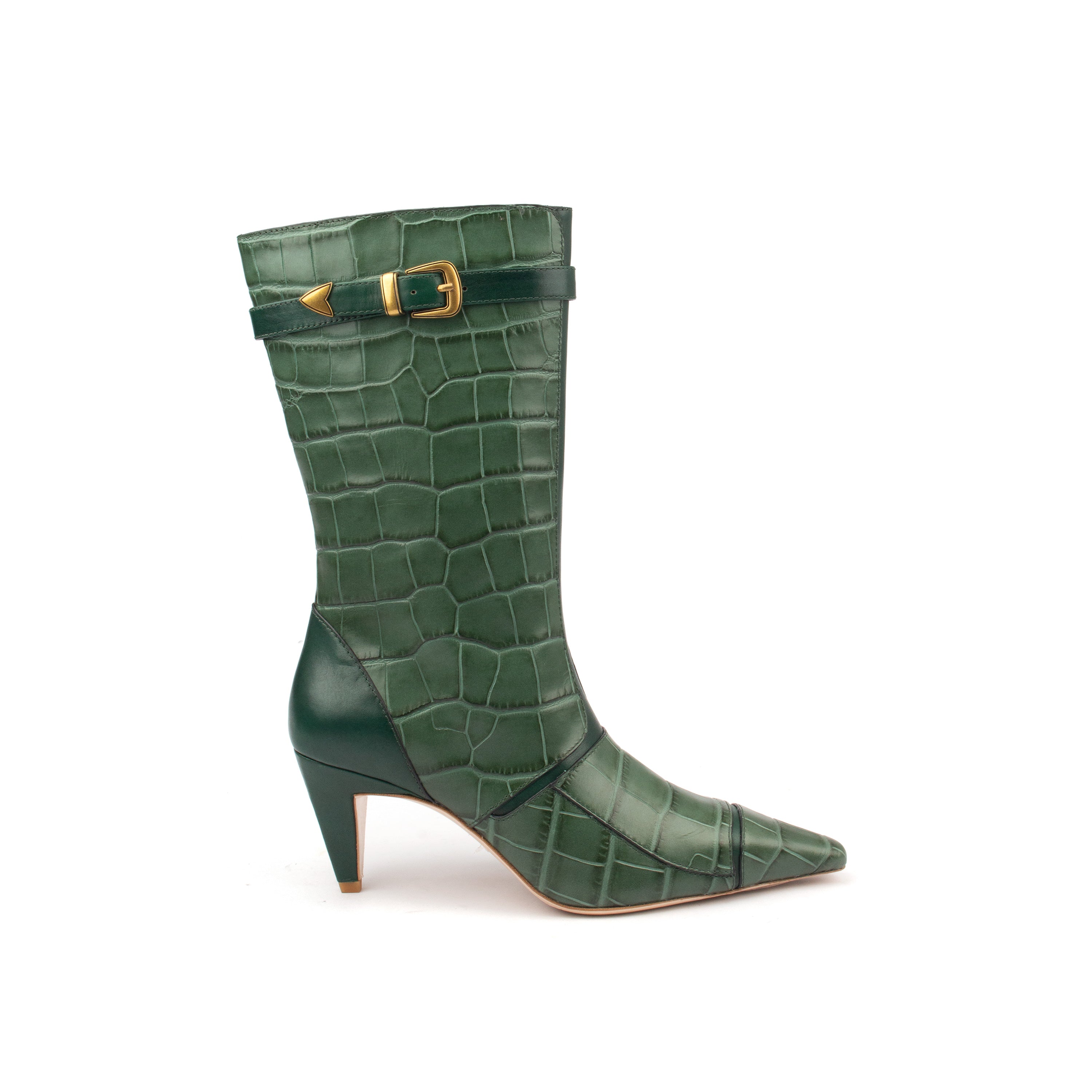 ARAB KNIGHTS – Bold &amp; Refined Croc-Print Knee Boots
