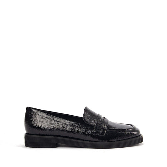 Black Leather Penny Loafers