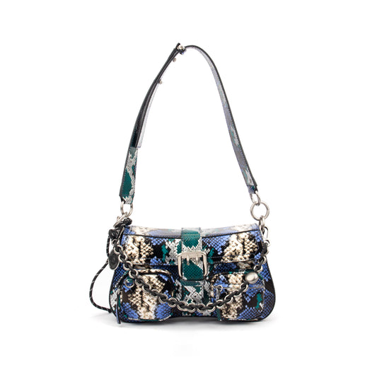 Metallic Nappa & Calf Snake Handbag – A Statement of Luxury