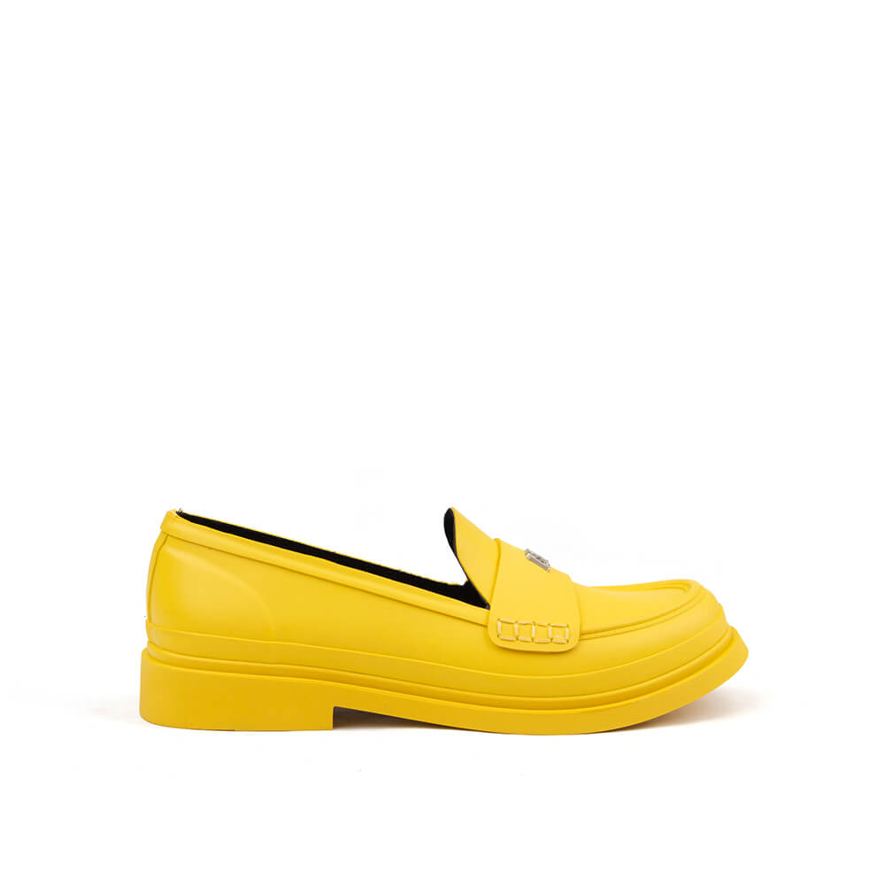 Howard Shawn solar yellow chunky platform penny loafers women