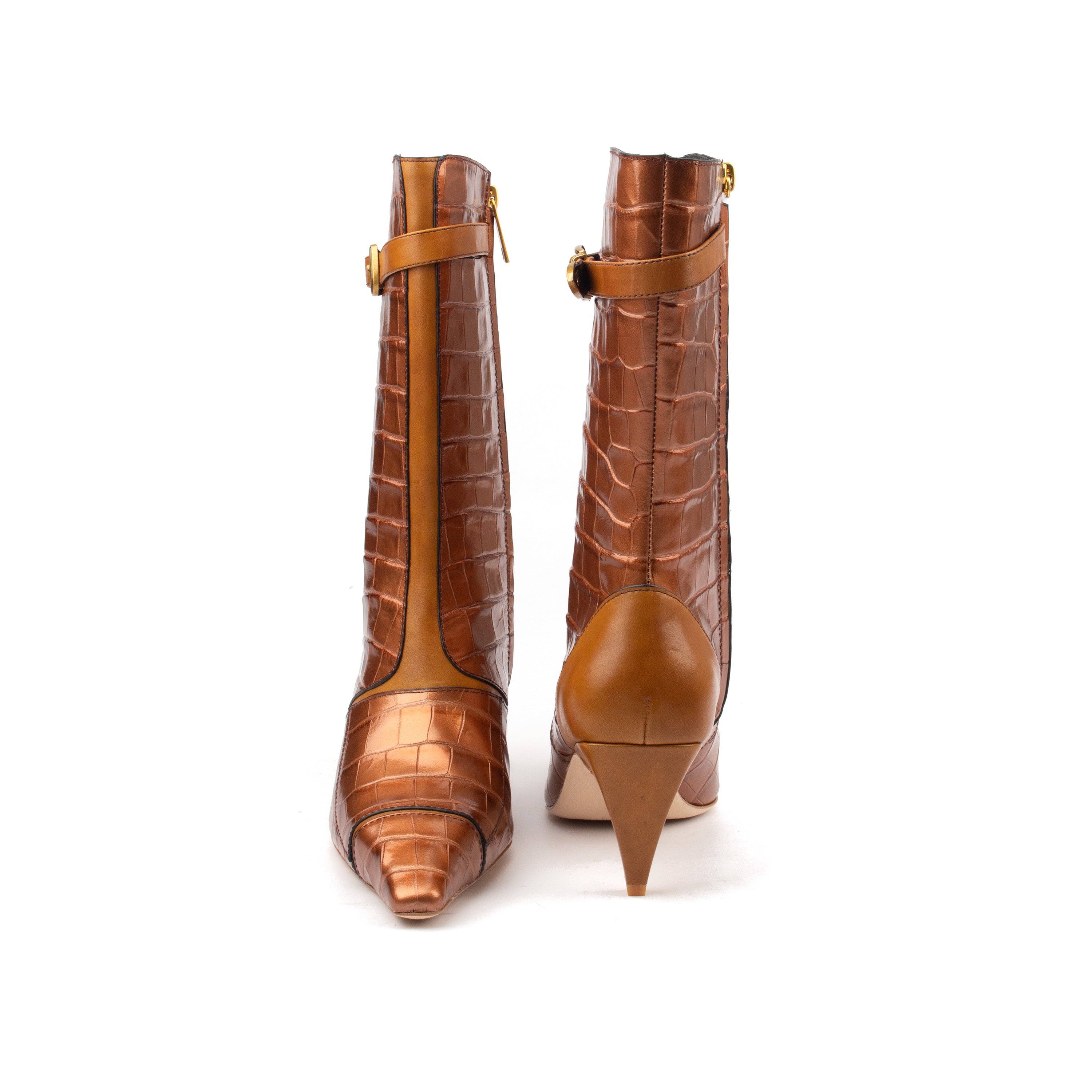 ARAB KNIGHTS – Bold &amp; Refined Croc-Print Knee Boots