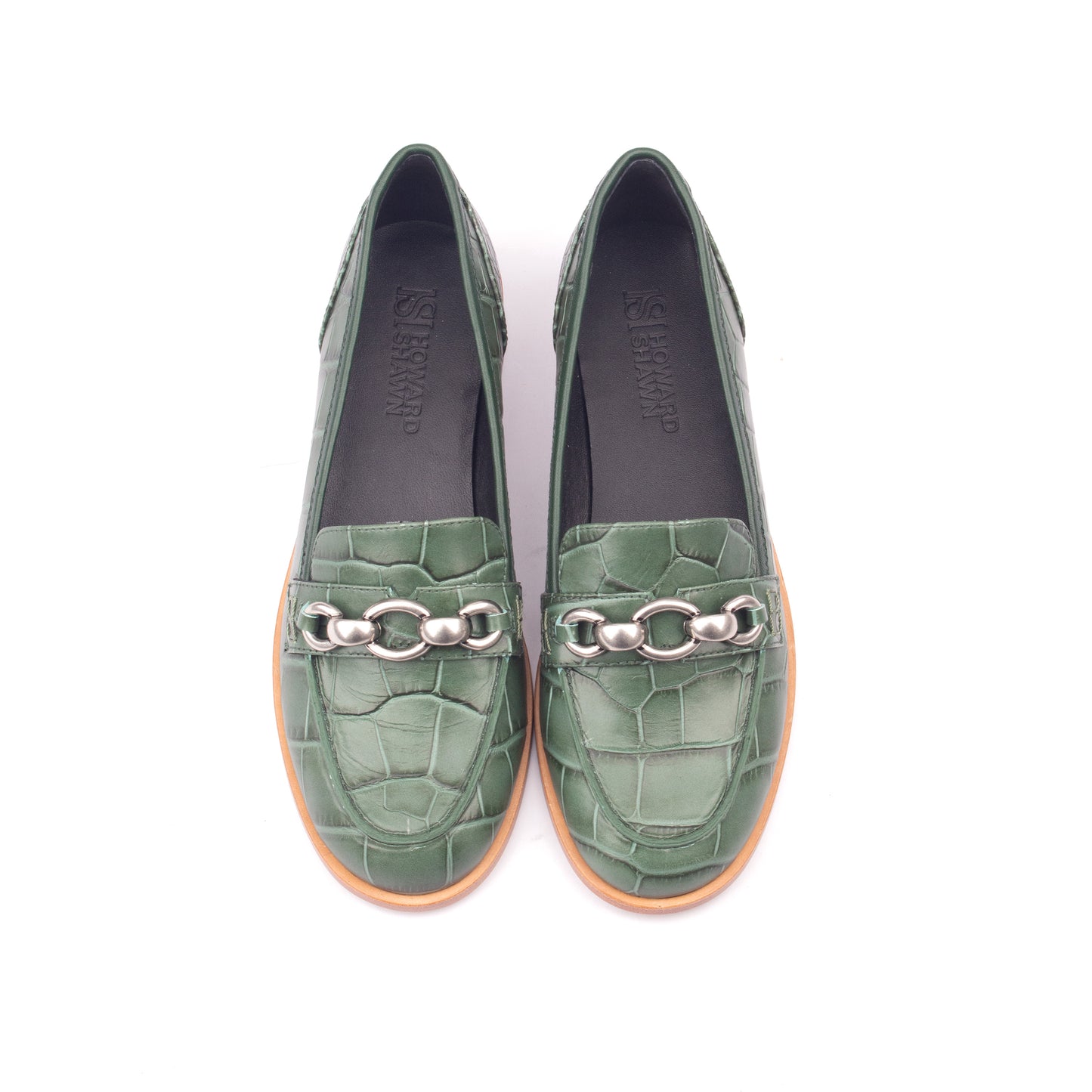 AMERICAS AVE – Croc-Print &amp; Smooth Leather Loafers