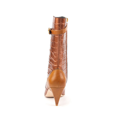 ARAB KNIGHTS – Bold &amp; Refined Croc-Print Knee Boots