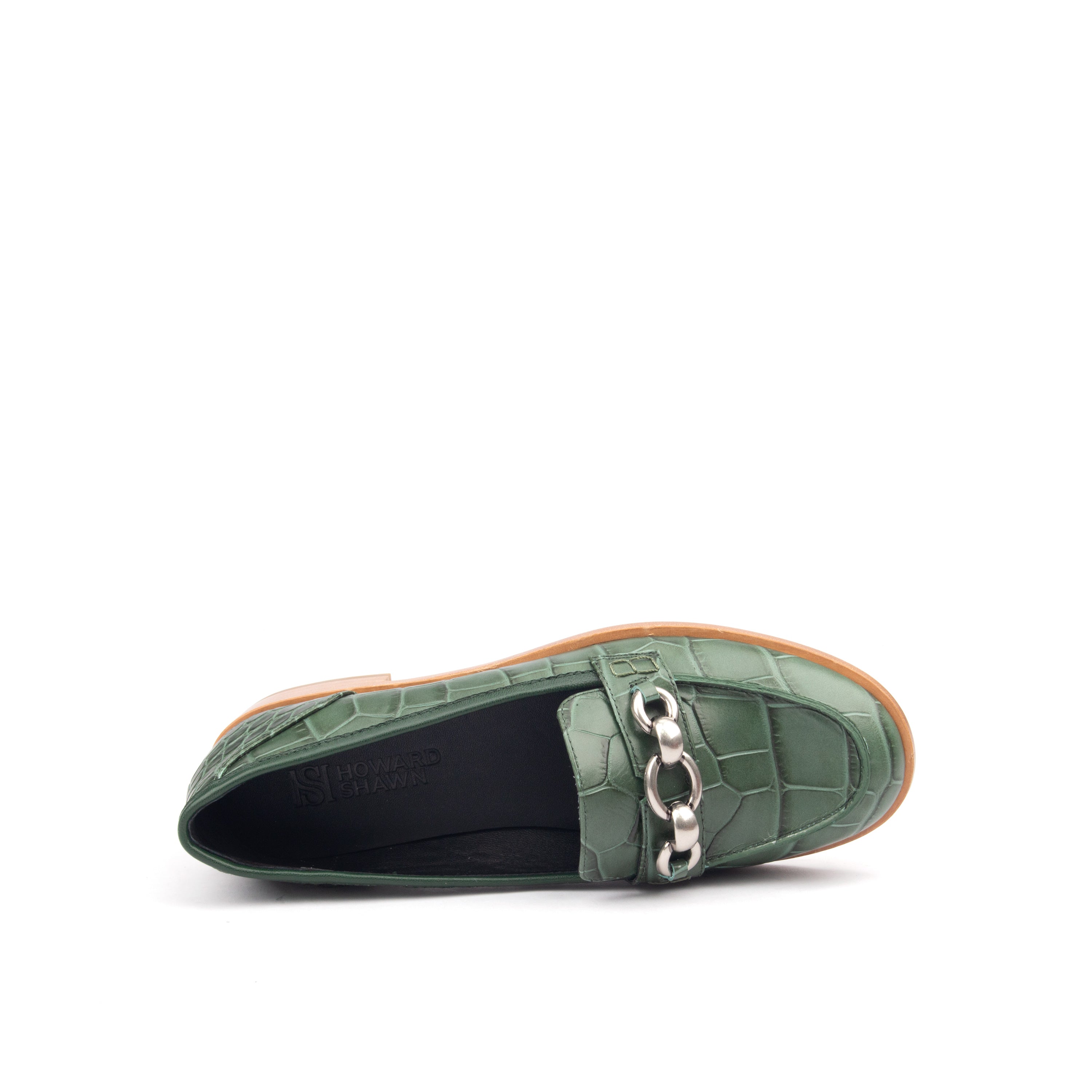 AMERICAS AVE – Croc-Print &amp; Smooth Leather Loafers