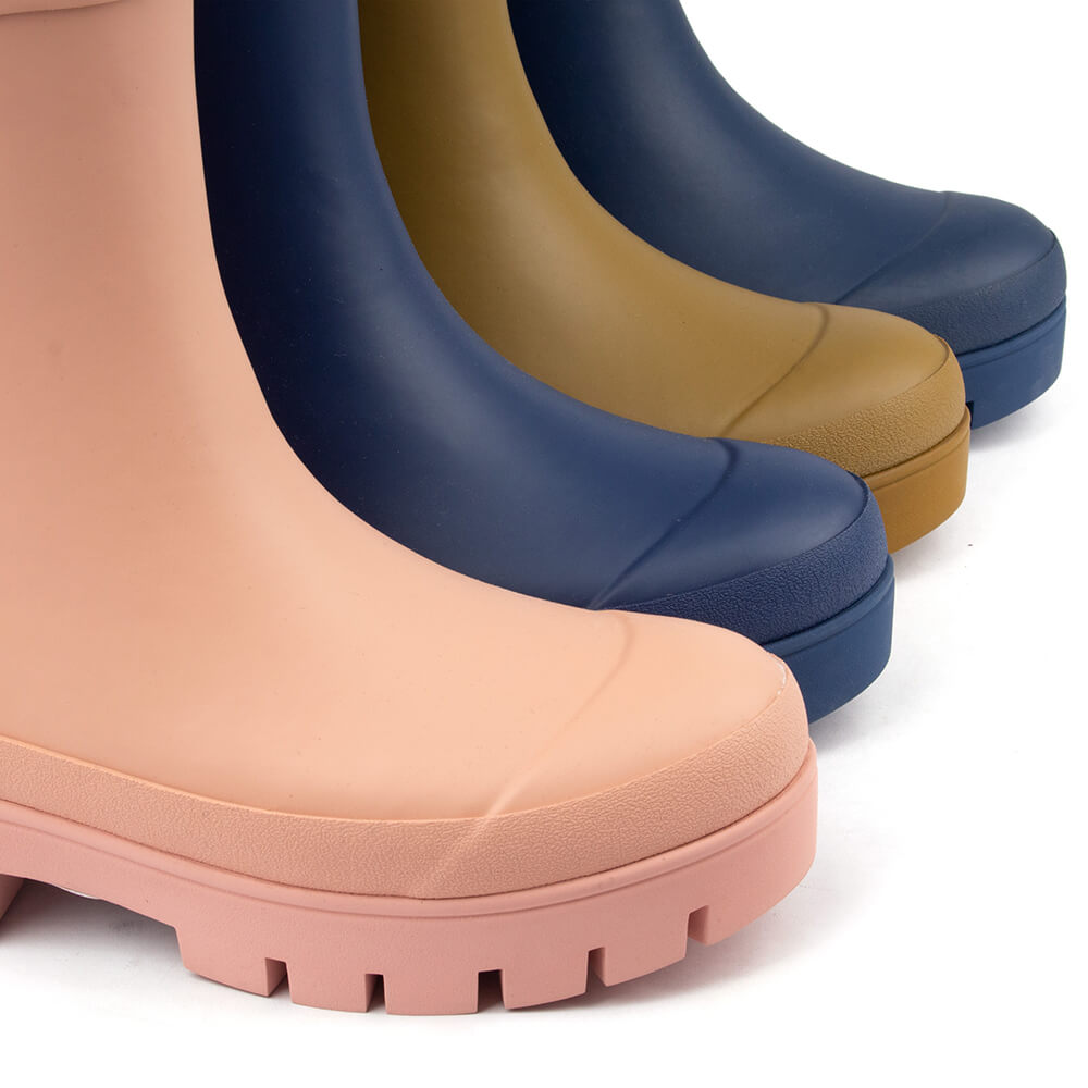 Women's branded rain boots blush HS monogram jacquard knee-high