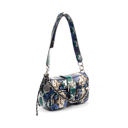 Metallic Nappa & Calf Snake Handbag – A Statement of Luxury