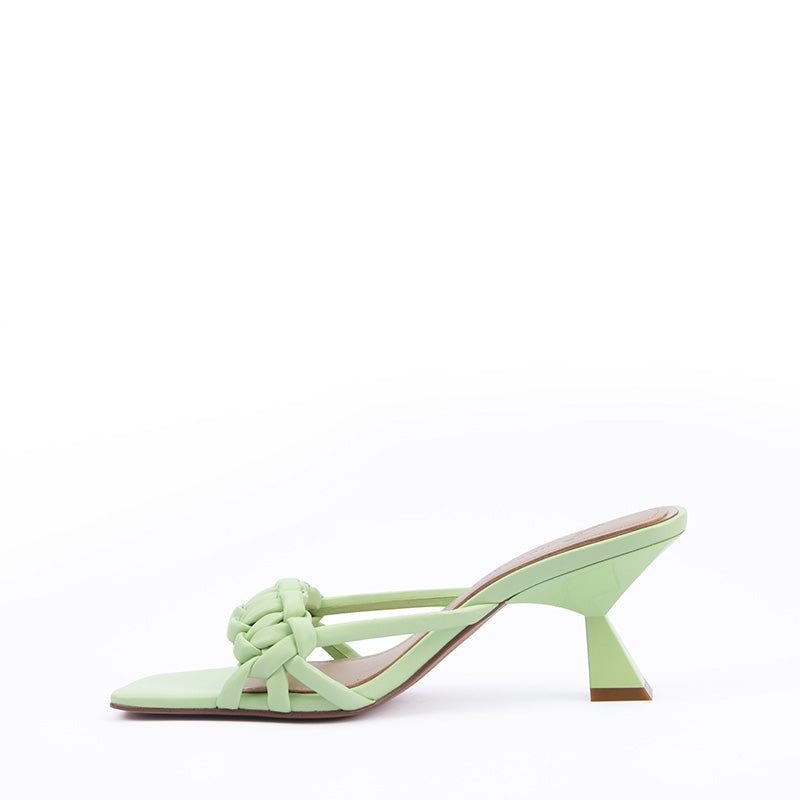 Ziva Kitten Heel Sandals in Mint Green