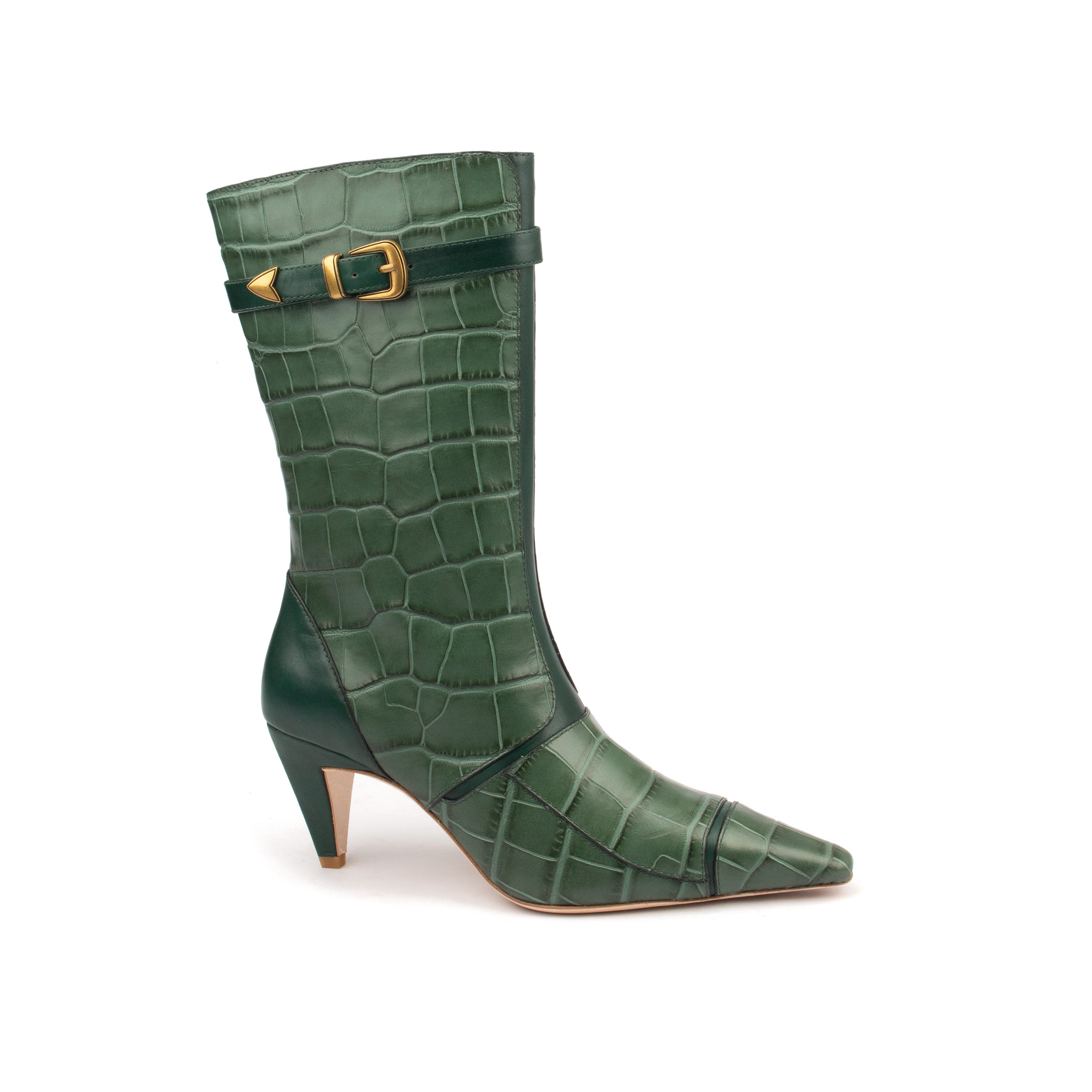 ARAB KNIGHTS – Bold &amp; Refined Croc-Print Knee Boots