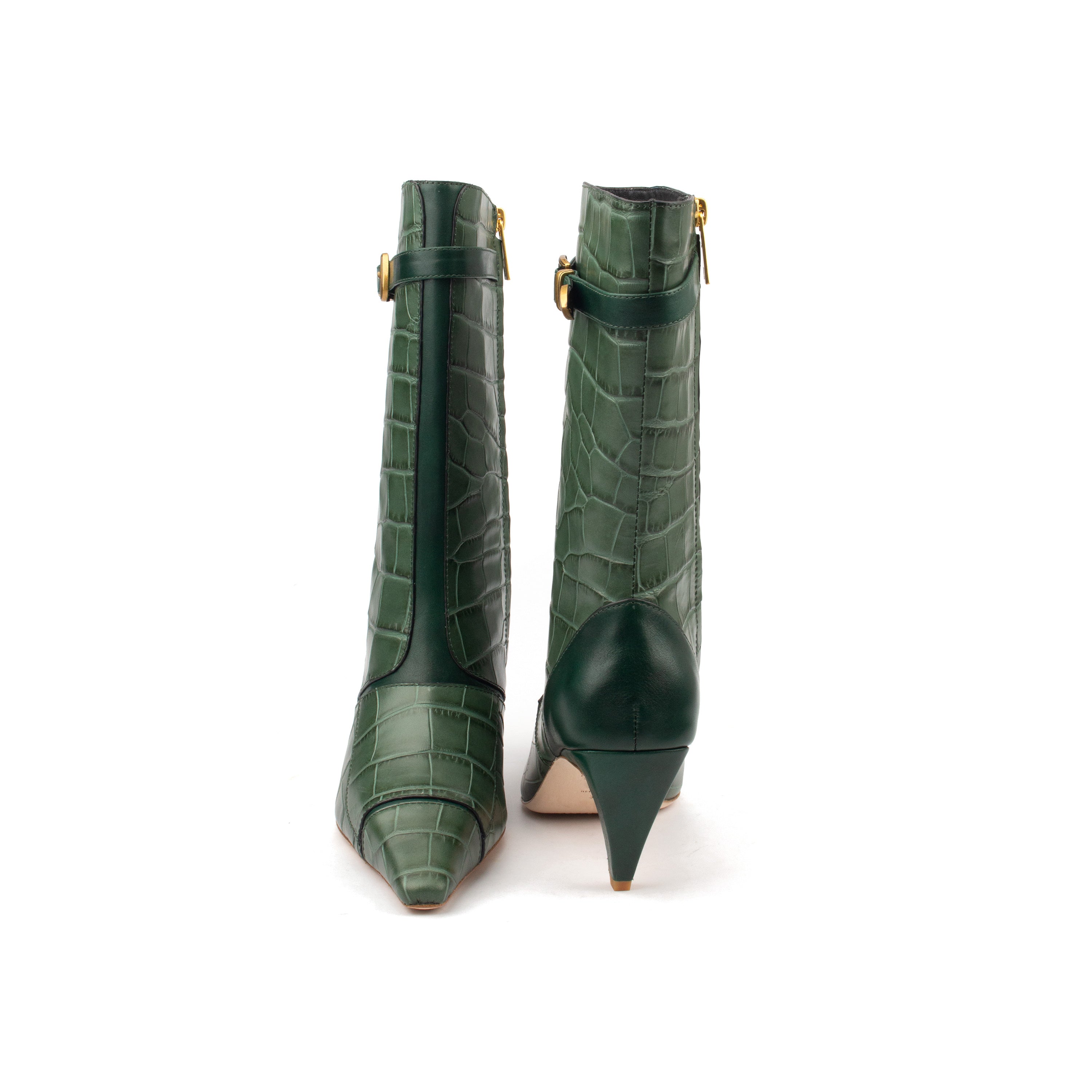 ARAB KNIGHTS – Bold &amp; Refined Croc-Print Knee Boots