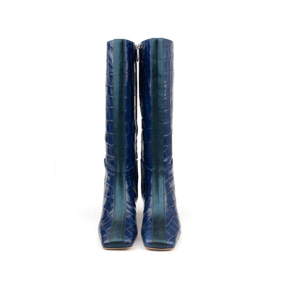 42nd St – Patch Suede &amp; Croc Leather Boots