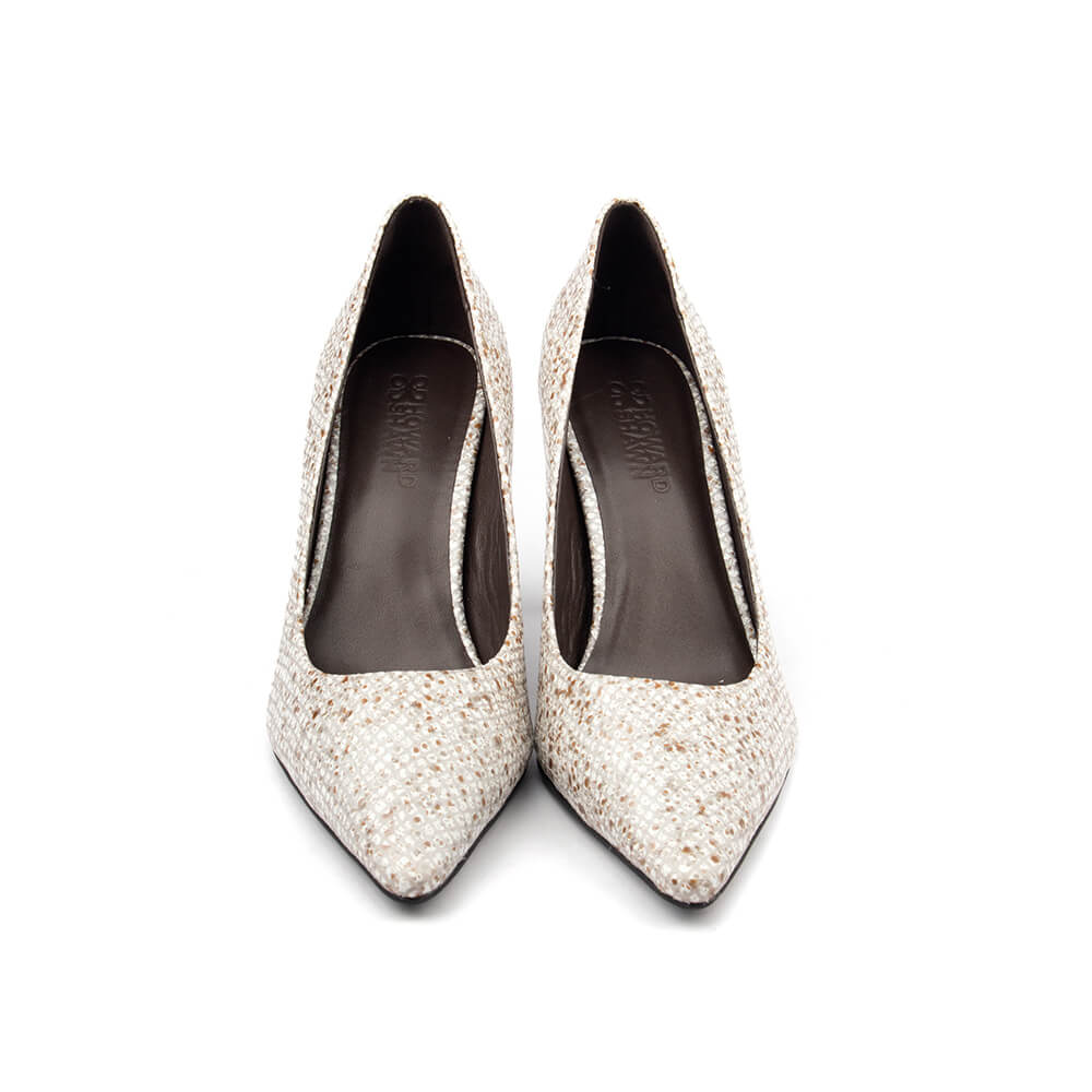 Crystal pearl embellished court pumps women pointed toe champagne