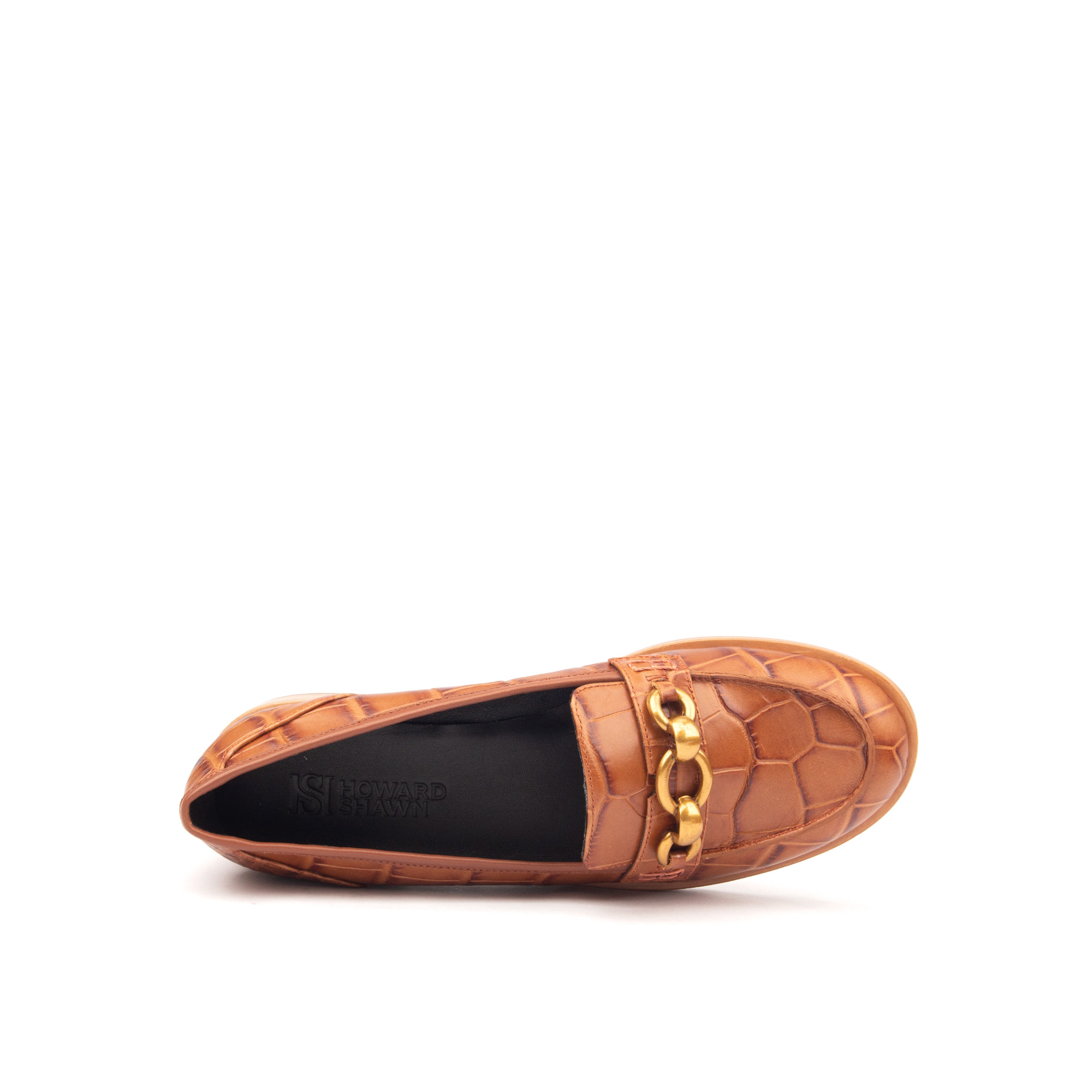 AMERICAS AVE – Croc-Print &amp; Smooth Leather Loafers