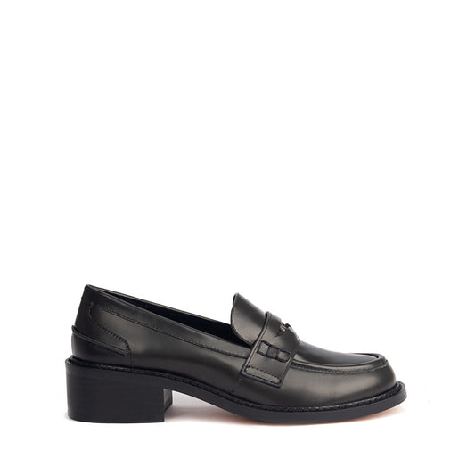 Black Leather Penny Loafers