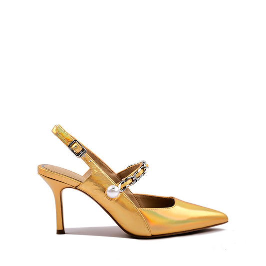 Gold Slingback Heels: Elegance in Every Step