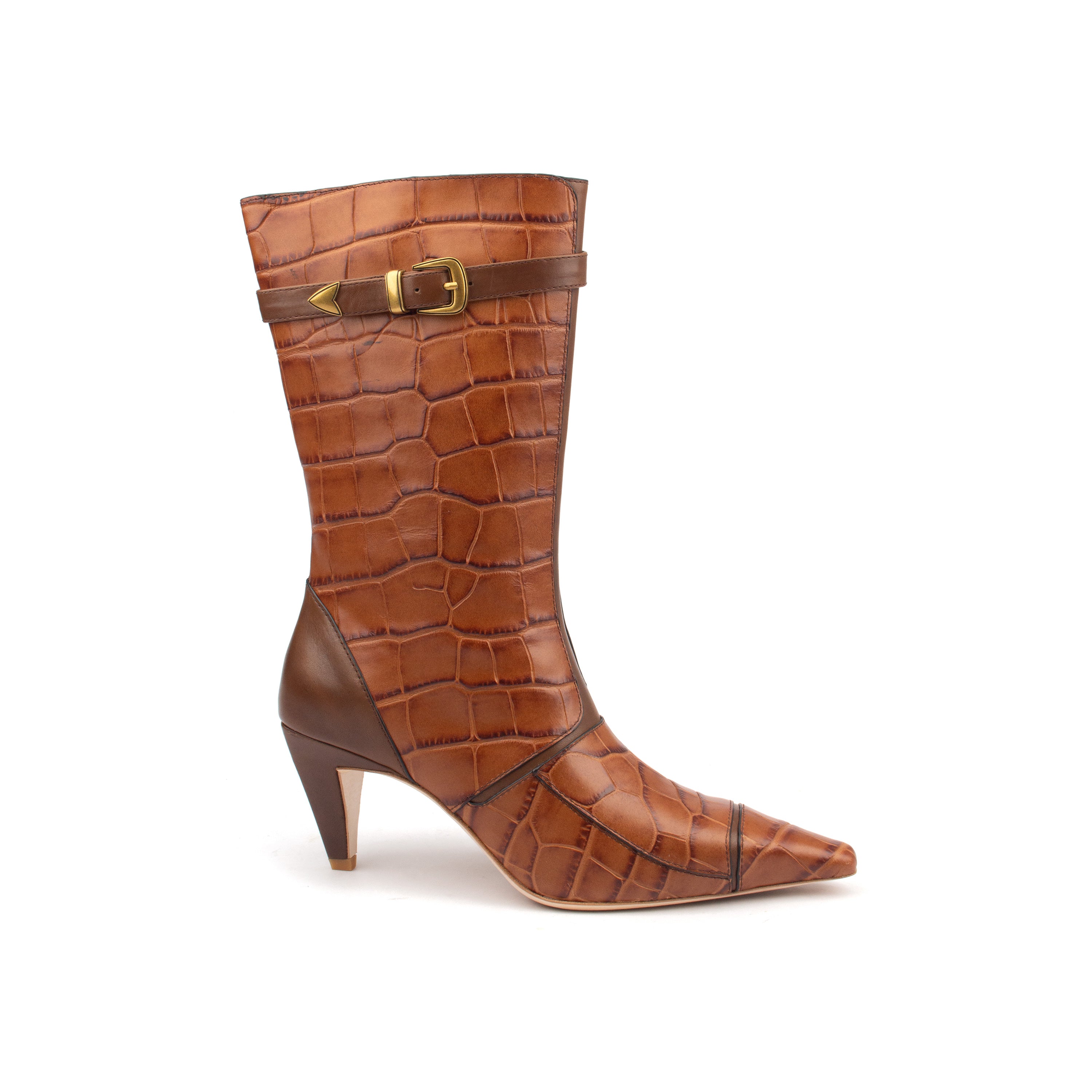 ARAB KNIGHTS – Bold &amp; Refined Croc-Print Knee Boots