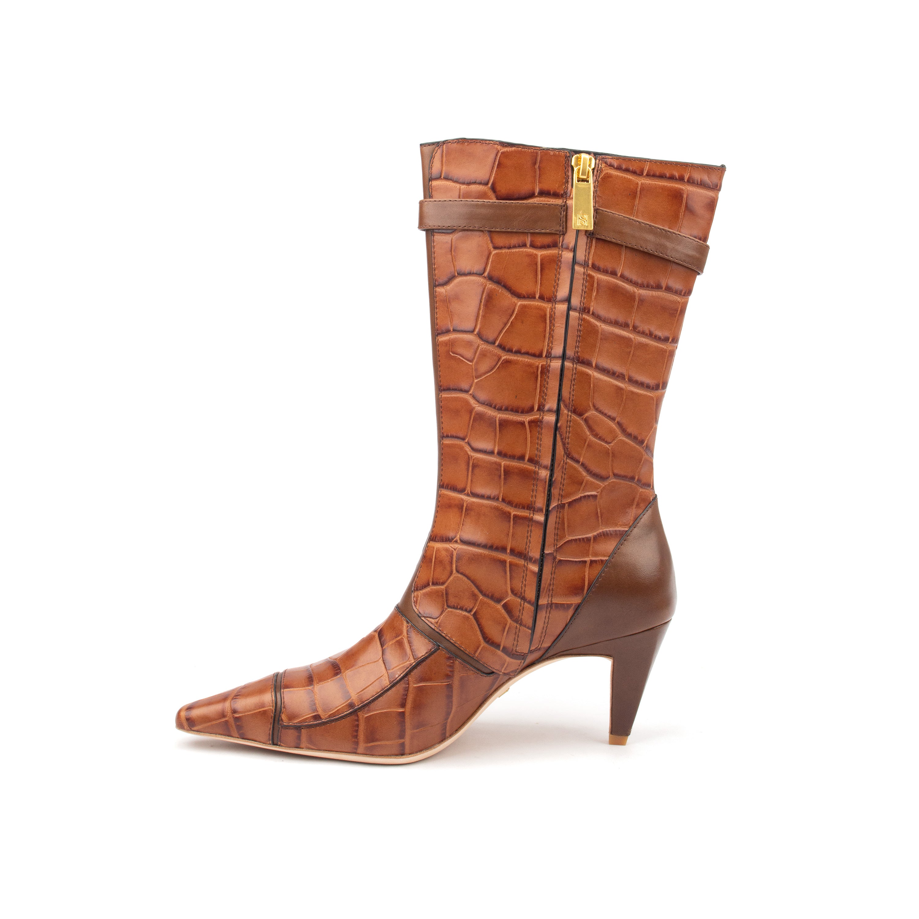 ARAB KNIGHTS – Bold &amp; Refined Croc-Print Knee Boots