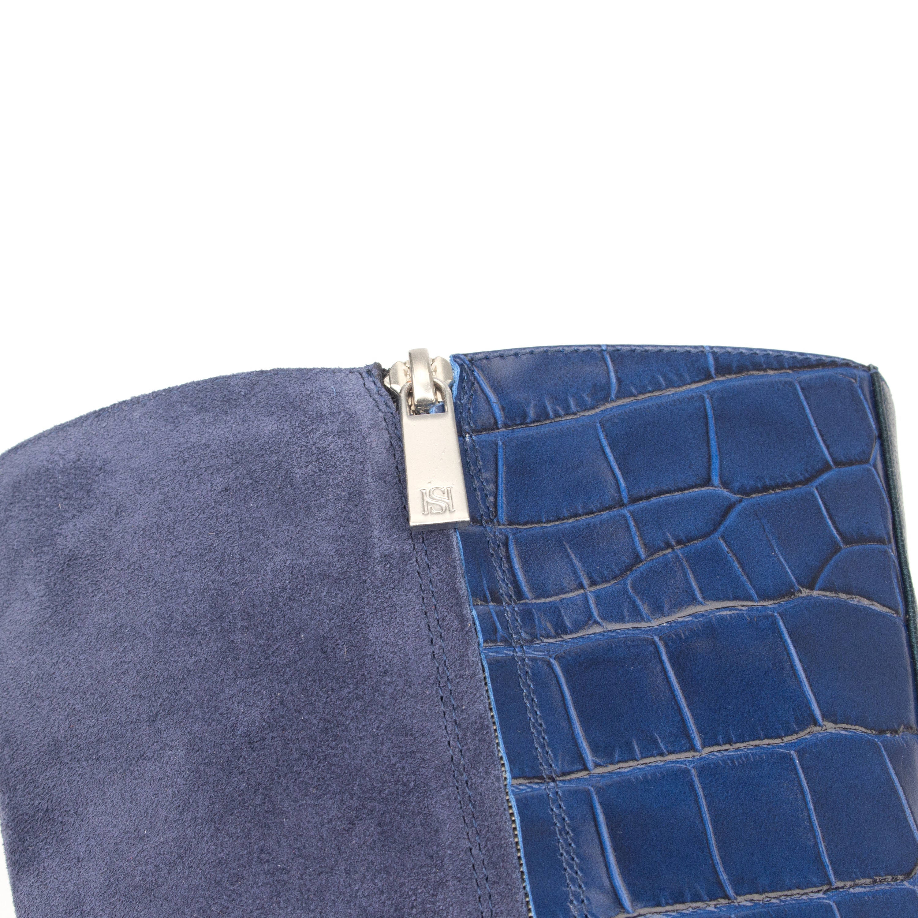 42nd St – Patch Suede &amp; Croc Leather Boots