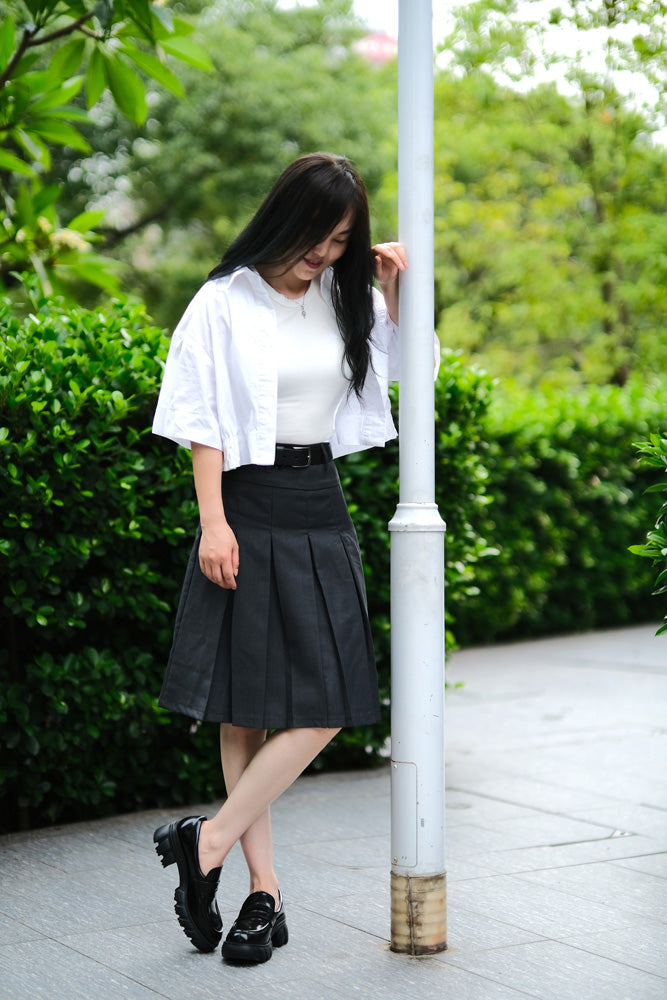 黑色花紋皮革便士樂福鞋