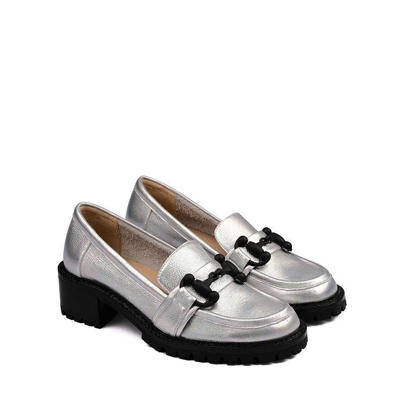 Step into Elegance with our Silver Loafers