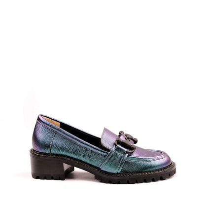 Step into Style with our Metallic Green Loafers