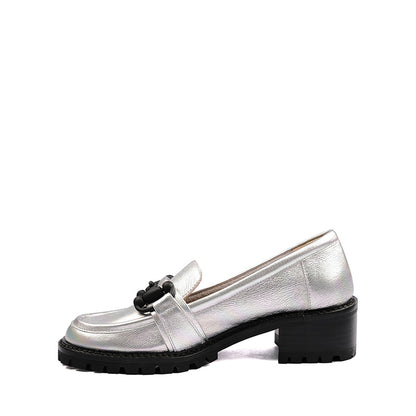 Step into Elegance with our Silver Loafers