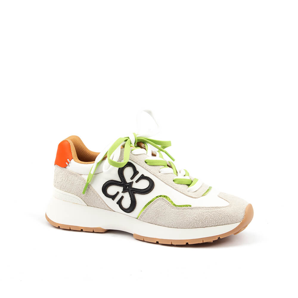 Women's retro-style trainers with colour-pop accents and signature brand logo