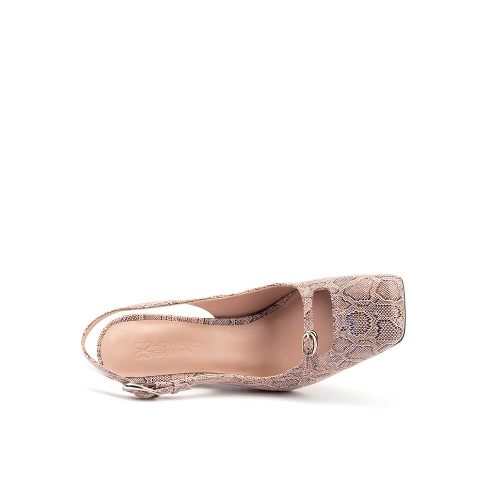 Women's luxury snake print court shoes blush pink