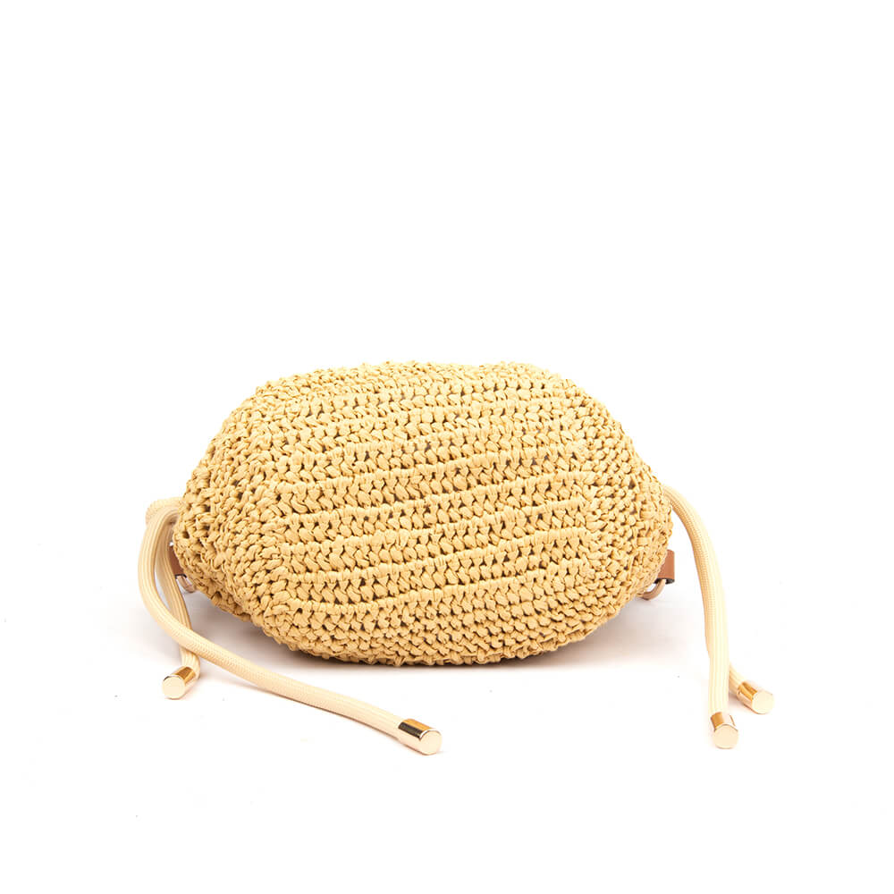 Lightweight woven straw hobo bag with adjustable crossbody strap