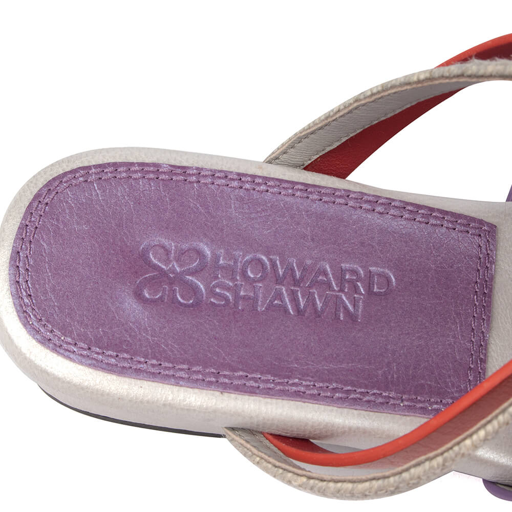 Women's everyday summer flat sandals blush metallic braided rope