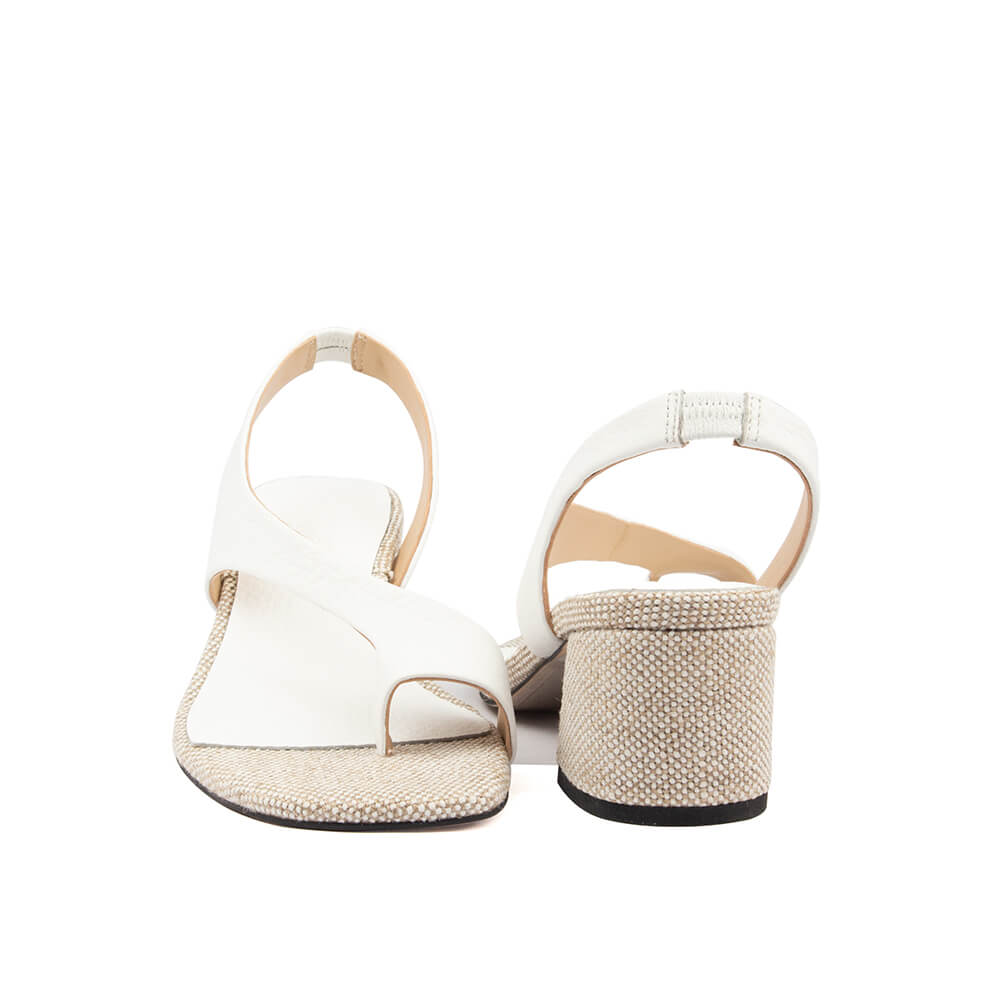 Women's bridal slingback sandals white leather champagne crystal heel