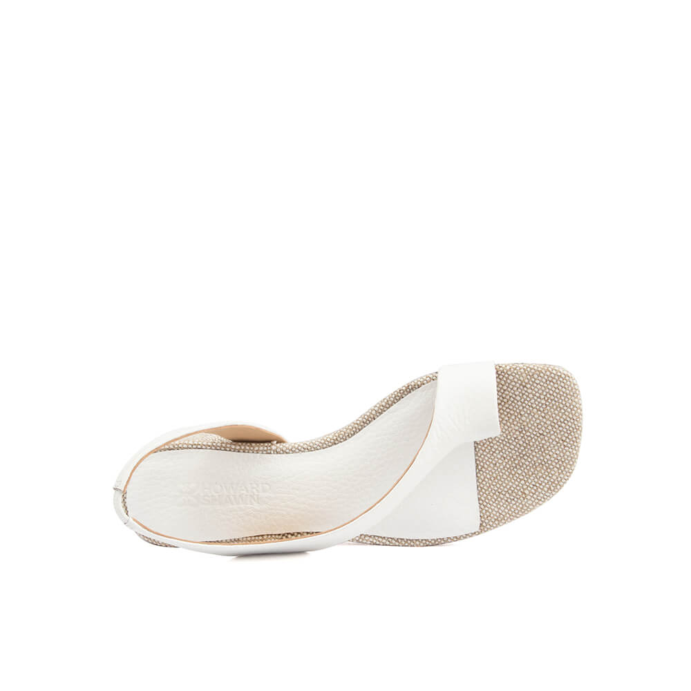 Pearl frost white leather thong slingback heels crystal platform heel
