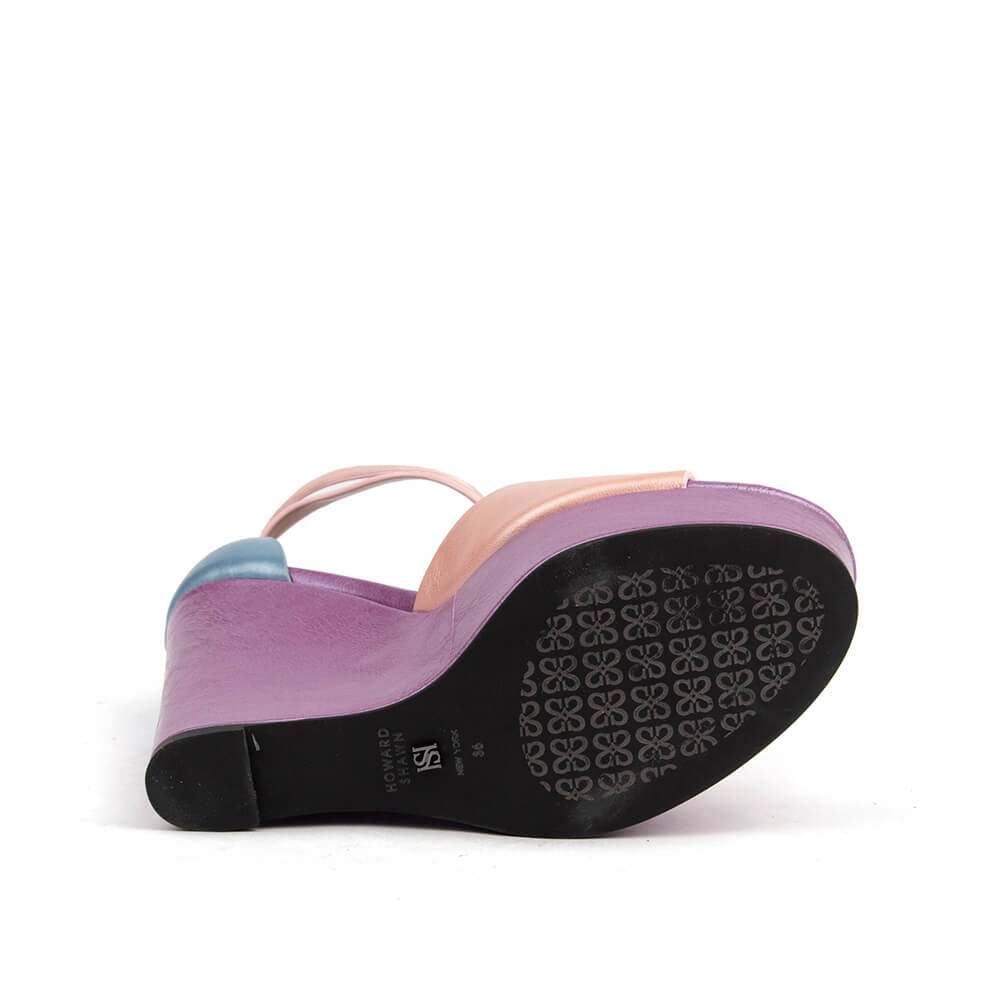 Women's fashion wedge heels blossom dusk blush pink purple color block