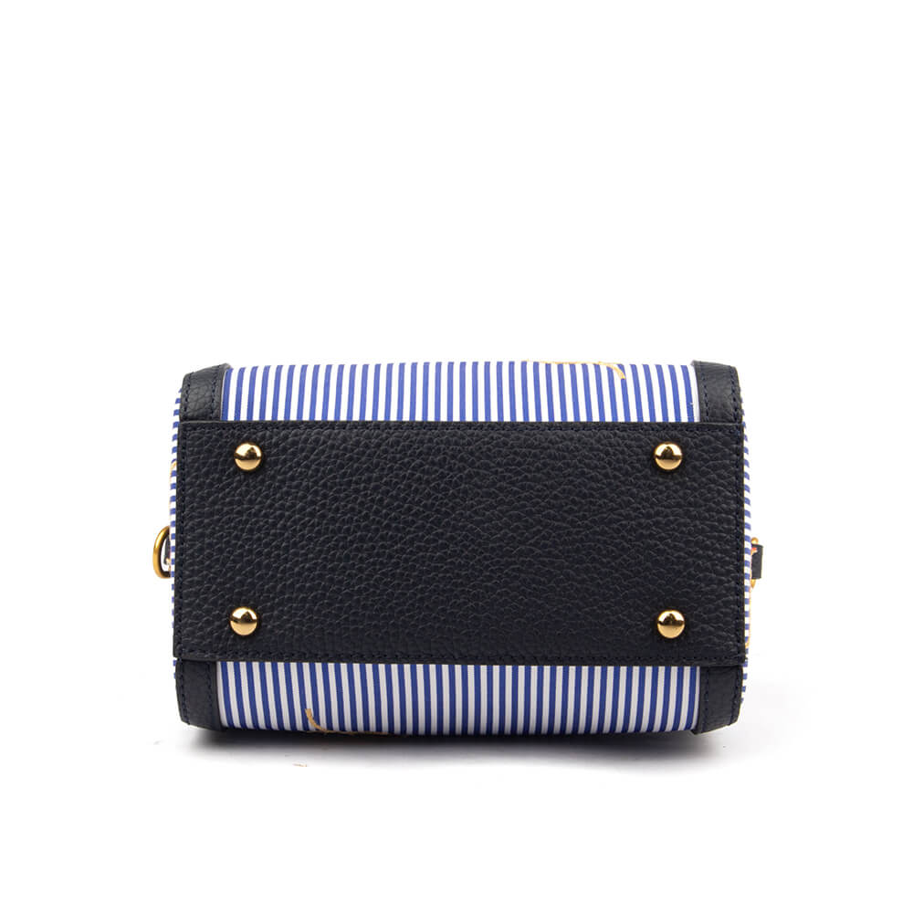 Mini Leather Doctor Bag with Dual Handles, Zip Closure & Charm Detail — Structured Mini Crossbody