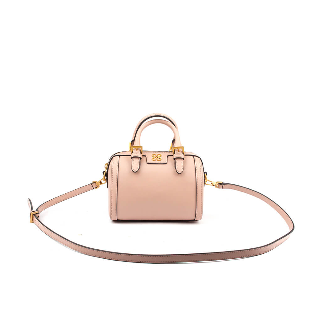 Mini Leather Doctor Bag with Dual Handles, Zip Closure & Charm Detail — Structured Mini Crossbody